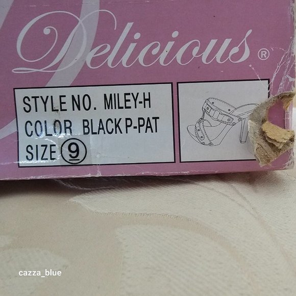 SOLD - Delicious Black Studded O Ring Open Toe Slip-On High Heel Shoes Size 9 - Picture 9 of 10